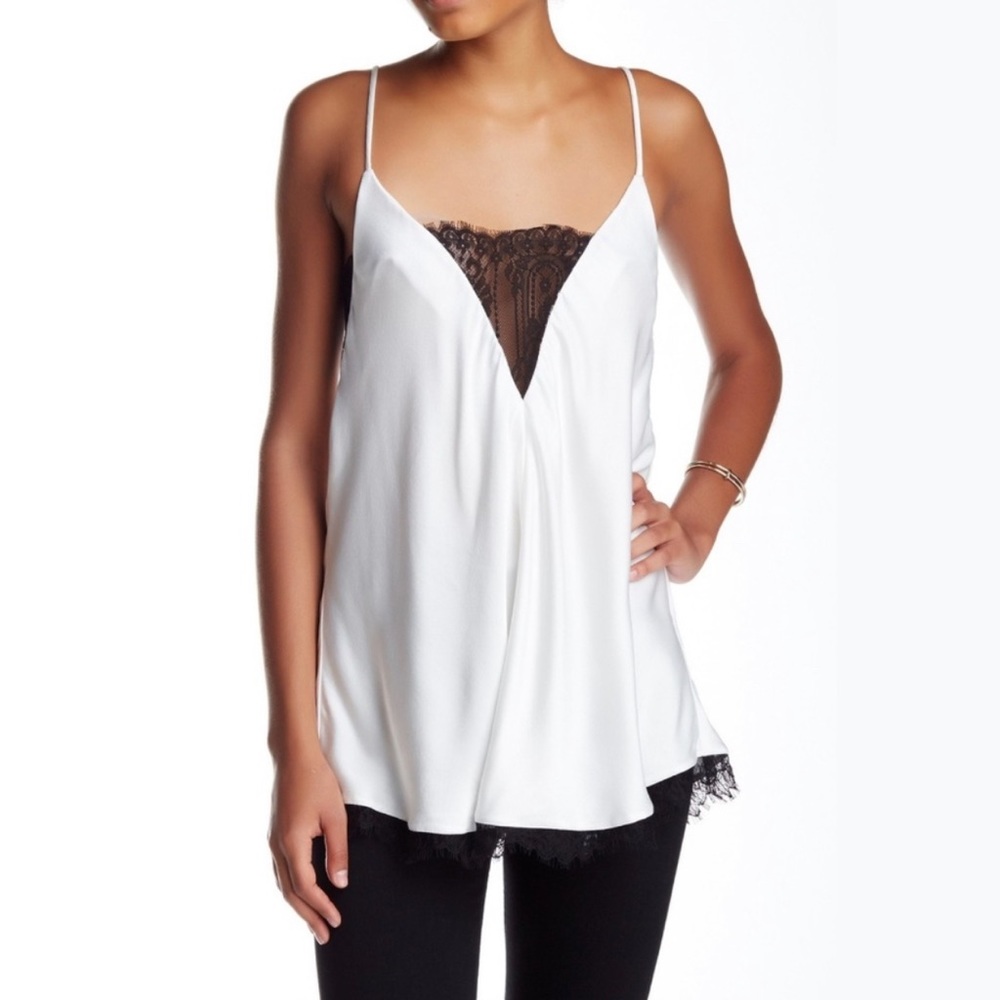 ABS Black Lace Inset 100% Silk Camisole